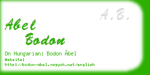 abel bodon business card
